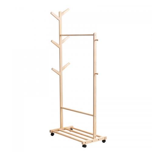Solid Wood Multifunction Clothes Hanging Rack for storage Solid PC