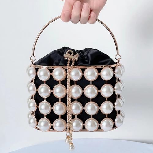 Metal & Plastic Pearl & Polyester Easy Matching & Bucket Bag Handbag PC