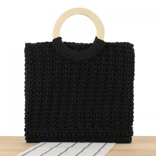 Polyester Cotton & Cotton Cord & Wood Easy Matching Woven Tote PC