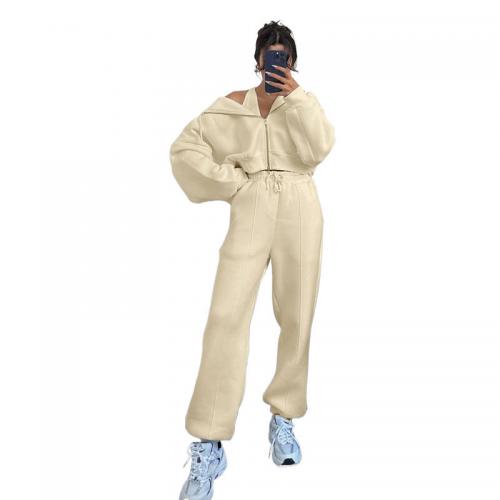 Polyester With Siamese Cap Women Casual Set & two piece & loose Solid Set