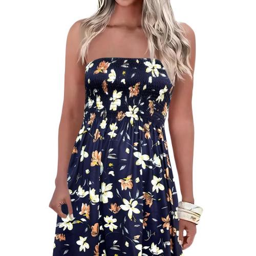 Polyester Slim Tube Top Dress & off shoulder printed floral mixed colors PC