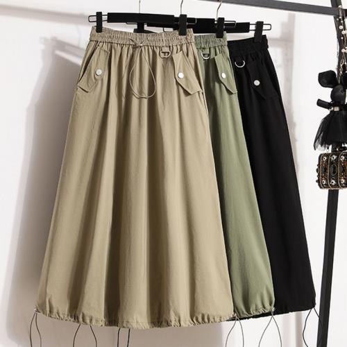 綿 マキシ丈スカート 単色 選択のためのより多くの色 : 一つ