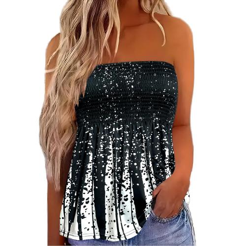 Polyester Slim Tube Top printed white and black PC