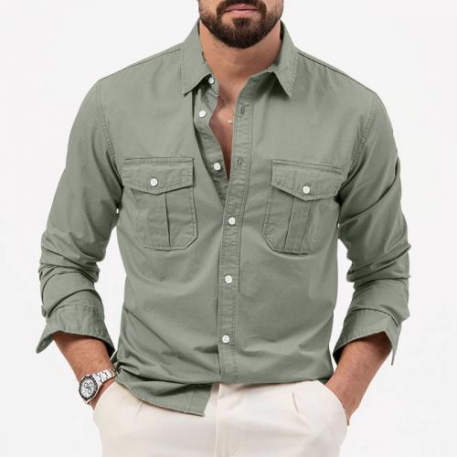 Polyester Männer Langarm Casual Shirts, mehr Farben zur Auswahl,  Stück
