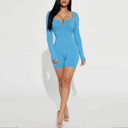 Polyester Slim Women Romper patchwork Solid PC