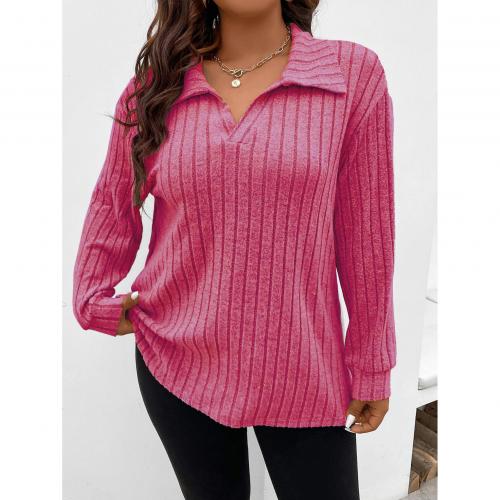 Spandex & Polyester Plus Size Women Sweatshirts & loose sanding Solid PC