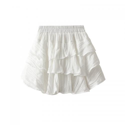 Polyester Soft & High Waist Skirt breathable Solid : PC