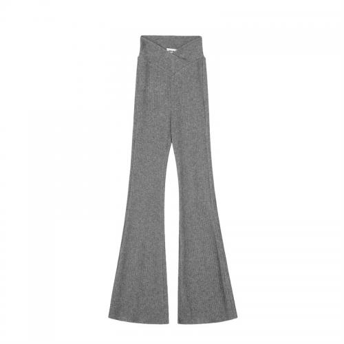 Viscose Fiber Slim & bell-bottom & High Waist Women Long Trousers Solid PC