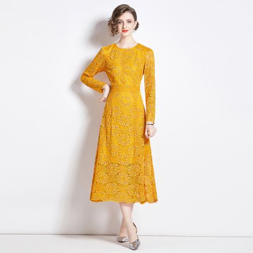 Polyester Einteiliges Kleid, Gelb,  Stück