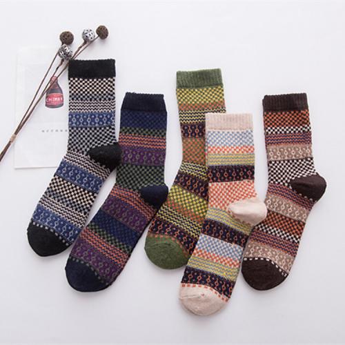 Wool Short Tube Socks thicken & thermal & breathable striped : Pair