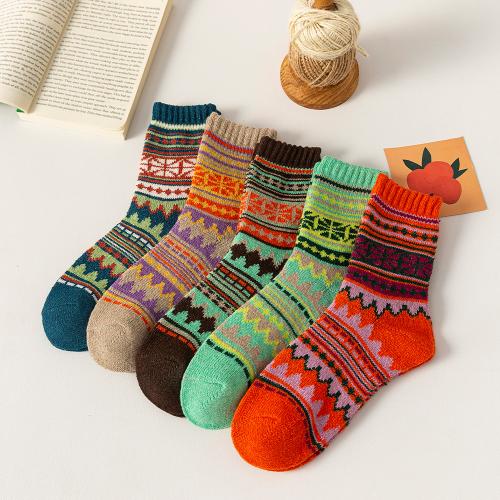 Wolle Kurze Tube Socken, unterschiedliche Farbe und Muster für die Wahl, :, 5Paare/Festgelegt,  Festgelegt