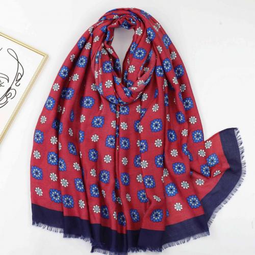 Polyester Easy Matching Women Scarf thermal printed floral red PC