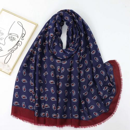 Polyester Easy Matching Women Scarf thermal printed blue PC