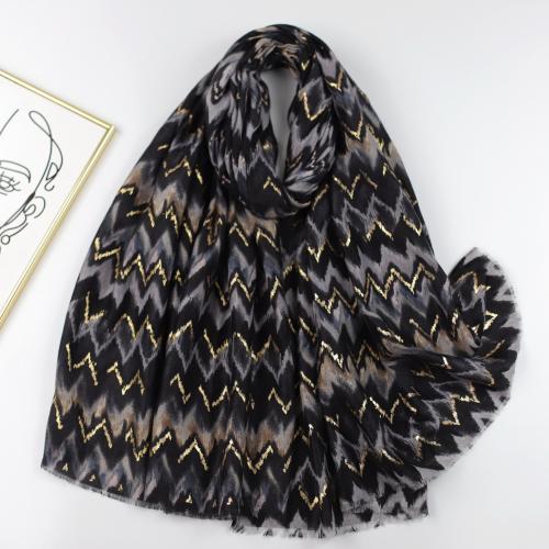Polyester Easy Matching Women Scarf thermal printed striped PC