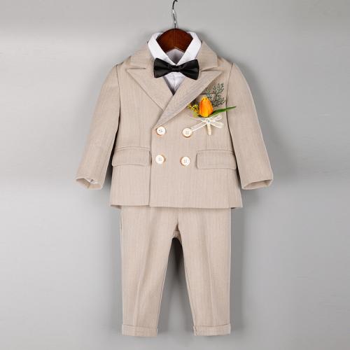 Viscose & Spandex & Polyester Boy Clothing Set  Necktie & vest & Pants & top & coat Set