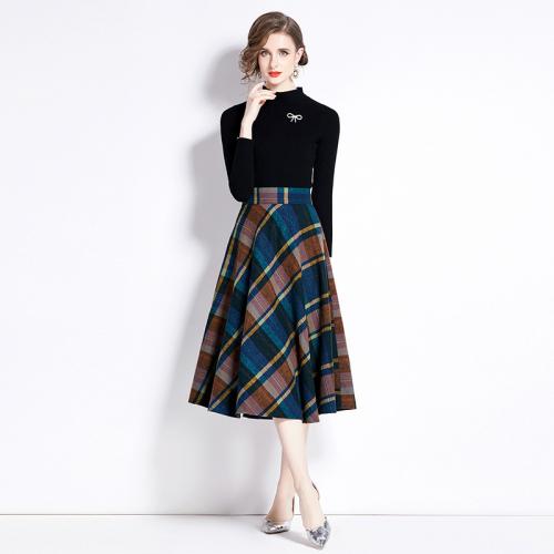 Gaas & Polyester Tweedelige jurk set Plaid meer kleuren naar keuze Instellen