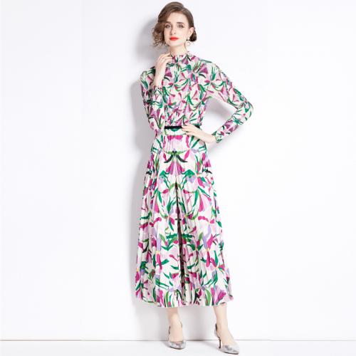 Polyester Waist-controlled & Soft Two-Piece Dress Set & two piece printed floral Set