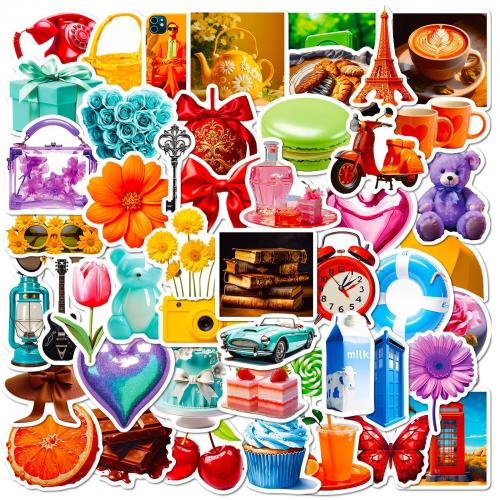 PVC Rubber & Pressure-Sensitive Adhesive easy cleaning & Waterproof Decorative Sticker for home decoration Bag