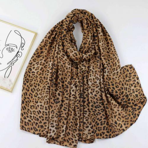 Polyester Easy Matching Women Scarf thermal printed leopard PC
