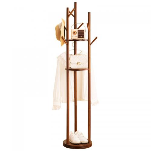 Moso Bamboo Clothes Hanging Rack durable & rotatable & hardwearing Solid Dark Brown PC