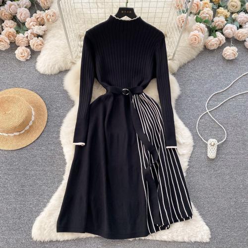 Polyester Waist-controlled One-piece Dress breathable knitted : PC