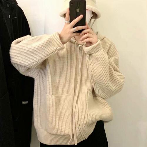 Cashmere & Acrylic Sweater Coat loose & thermal knitted : PC