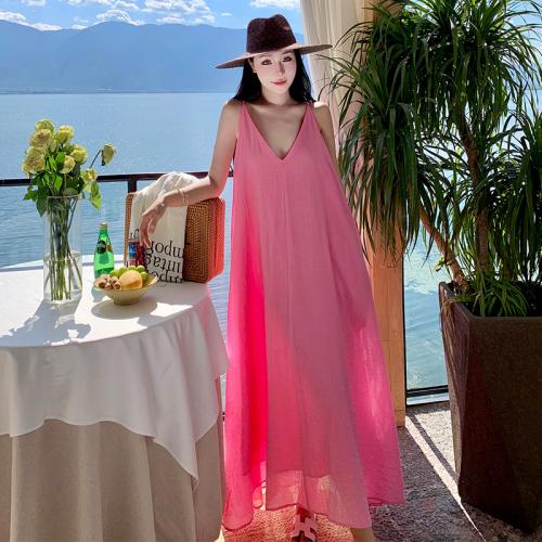 Polyester Slip Dress & loose pink PC