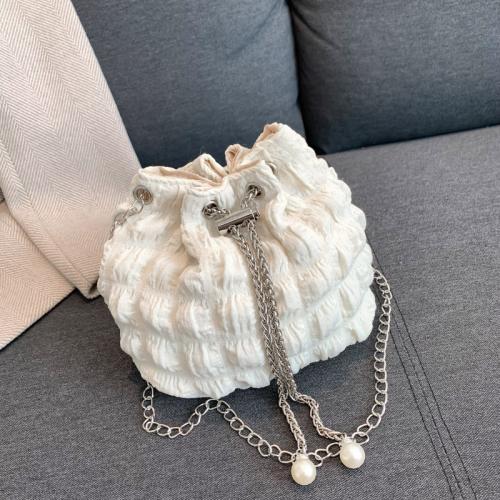 Cloth Bucket Bag Shoulder Bag with chain Solid PC