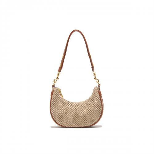 Straw & PU Leather Easy Matching Shoulder Bag PC