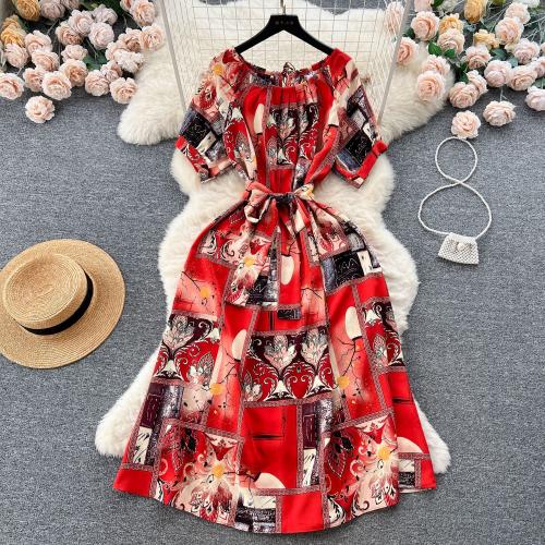 Acrylic & Polyester Waist-controlled One-piece Dress breathable : PC