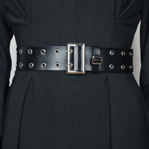 Split Leather Easy Matching Fashion Belt flexible length black PC