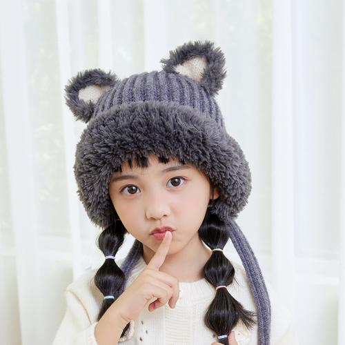 Acrylic Bunny Ears Children Ear Hat thermal knitted PC