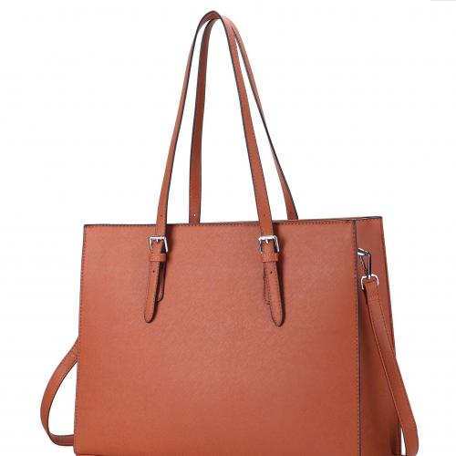 PU Leather Shoulder Bag large capacity & attached with hanging strap PC