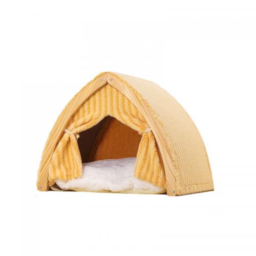 Cloth & Wooden detachable and washable & foldable Pet Bed thermal PC