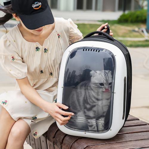 ABS foldable Pet Backpack portable & breathable Cation Fabric PC