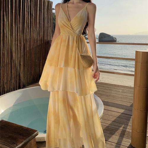 ポリエステル スリップドレス 黄色 一つ
