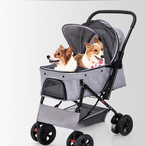 Metal foldable Pet stroller breathable PC