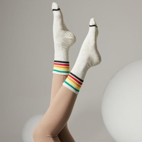 Cotton Women Yoga Sock sweat absorption & anti-skidding dispensing striped : Pair