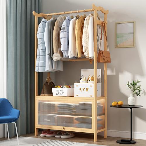 Moso Bamboo Clothes Hanging Rack dustproof PC