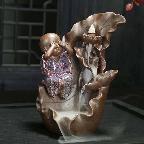 Purple Clay & Ceramics Backflow Burner for home decoration & durable handmade PC