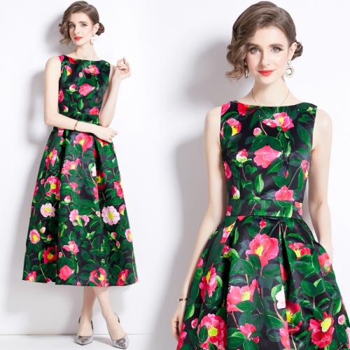 Poliestere Jednodílné šaty Stampato Květinové Zelené kus