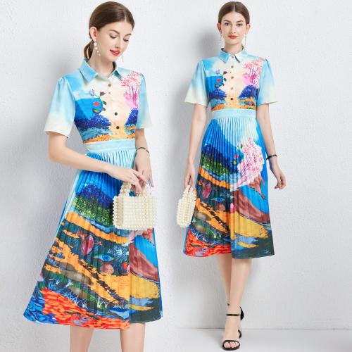 Poliestere Jednodílné šaty Stampato Květinové vícebarevné kus