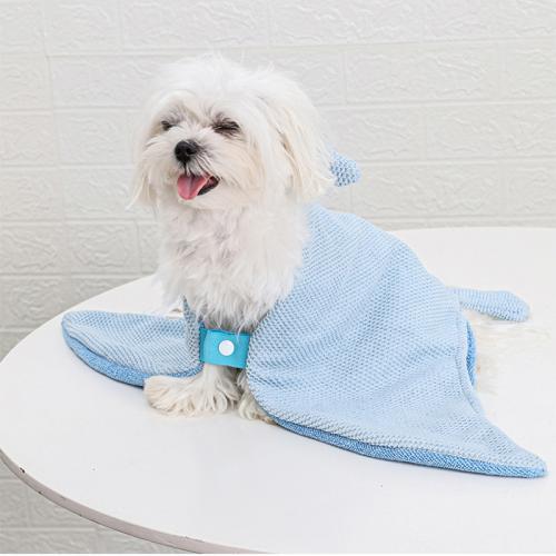 Polyester Pet Bath Towel Solid blue PC