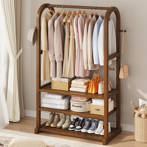 Moso Bamboo Multilayer Clothes Hanging Rack Dark Brown PC