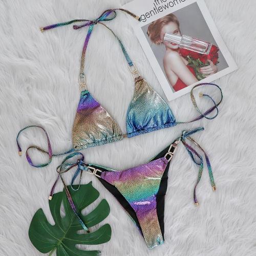 Poliéster Bikini, patrón de piel de serpiente, multicolor,  Conjunto
