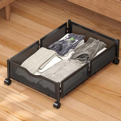 Carbon Steel foldable Storage Box durable Solid black PC