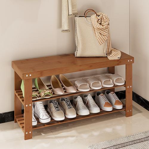Moso Bamboo Shoes Rack Organizer Solid Dark Brown PC