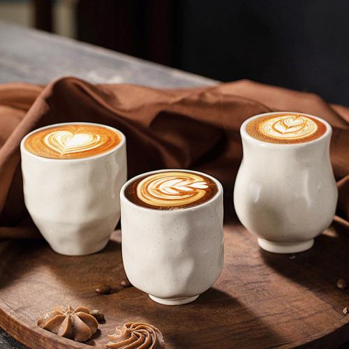 8.45 FL OZ Ceramics Coffee Cup, durable & different design for choice, , Solid, white, Sold By PC