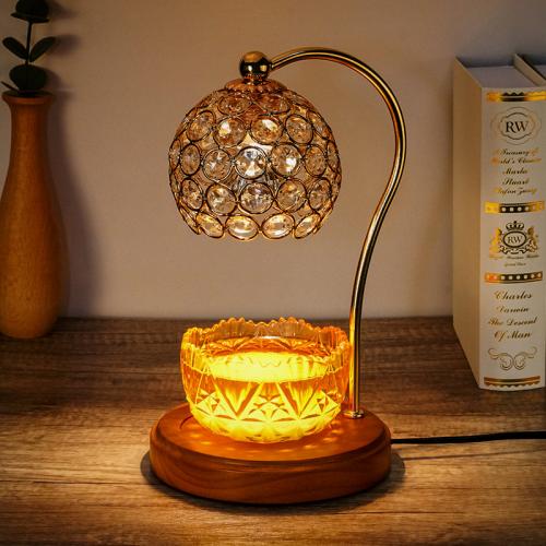 Glass & Wood adjustable light intensity Fragrance Lamps different power plug style for choose plated PC
