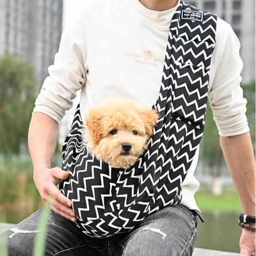 Polyester Pet Carry Shoulder Bag portable printed striped PC